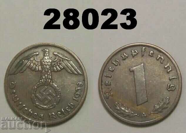 Germania 1 pfennig 1938 O zvastica