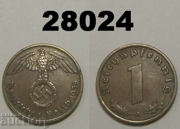 Γερμανία 1 pfennig 1938 Μια σβάστικα