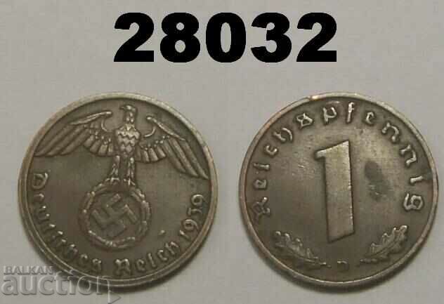 Γερμανία 1 pfennig 1939 D σβάστικα