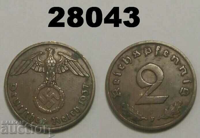 Germany 2 Pfennig 1937 F swastika