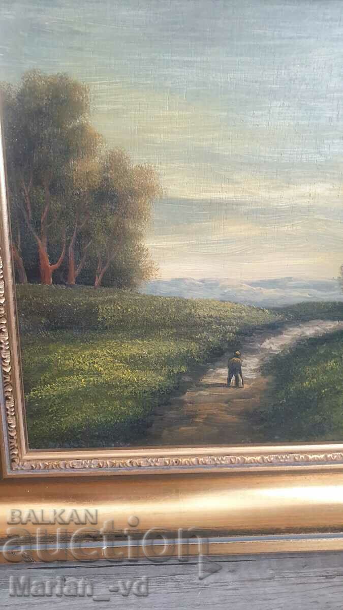 Delivery of Painting, oil paints, signed Delivery of Painting, oil paints, signed