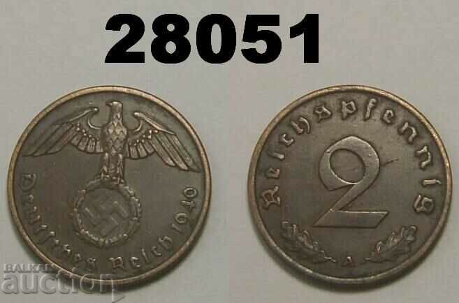 Germania 2 Pfennig 1940 O zvastica