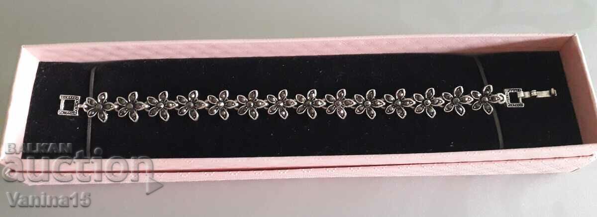 Ασημένιο γυναικείο βραχιόλι με μαρκασίτη - 7 Ασημένιο γυναικείο βραχιόλι με μαρκασίτη - 7