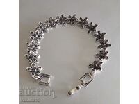 Silver women's bracelet with marcasite