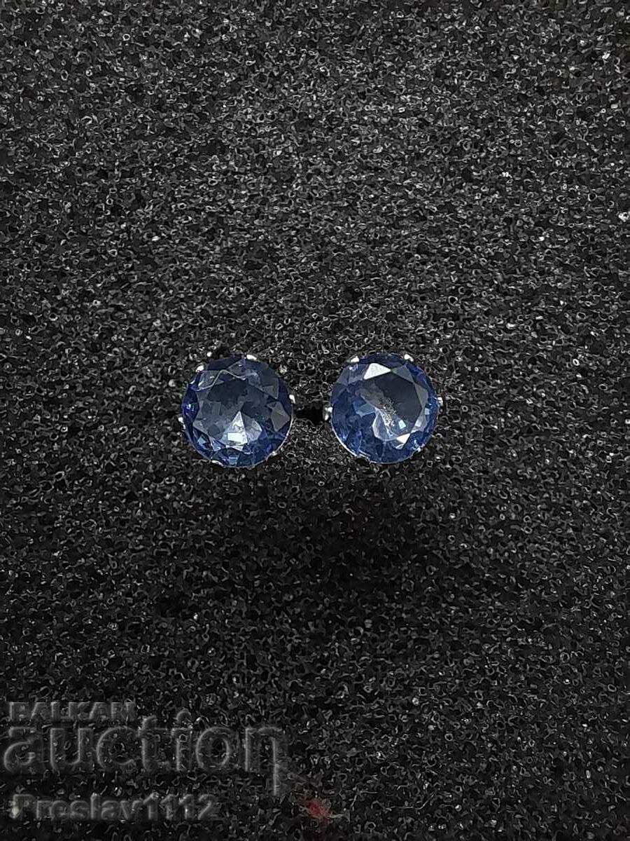 Ασημένια σκουλαρίκια Μπλε Τοπάζι 1,6 καρατίων