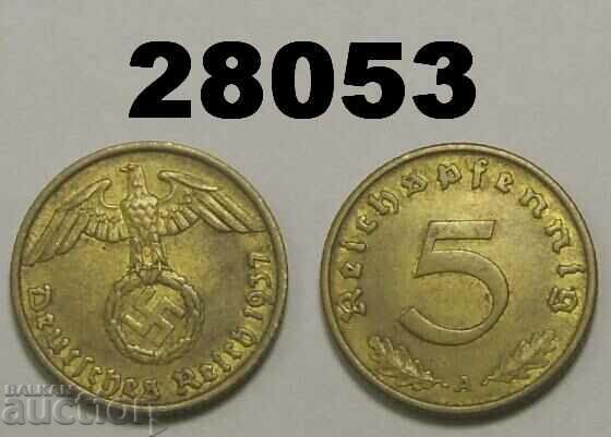 Γερμανία 5 Pfennig 1937 Μια σβάστικα