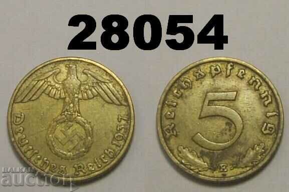 Germany 5 Pfennig 1937 E swastika