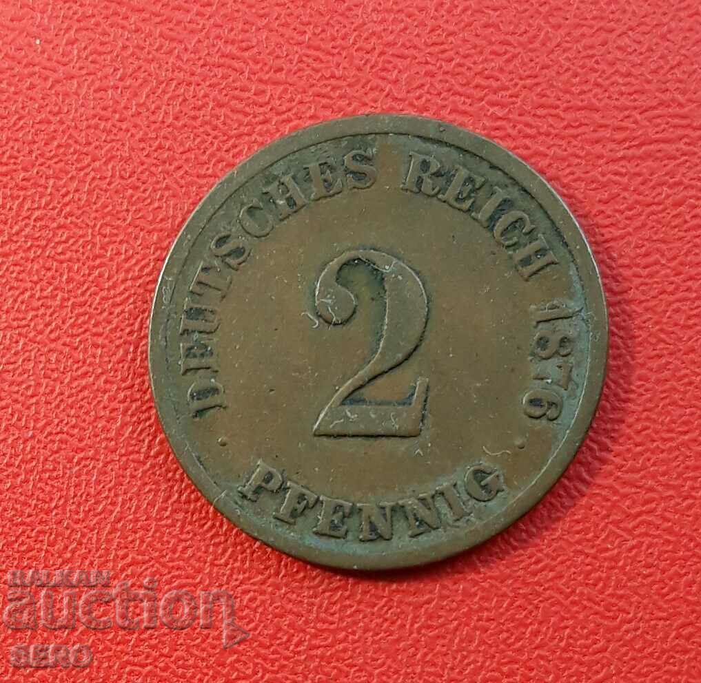 Γερμανία-2 pfennig 1876 G-Karlsruhe