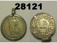 Pendant Switzerland 1 franc 1931 silver