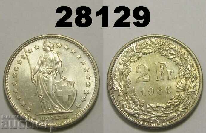 Switzerland 2 francs 1965 silver