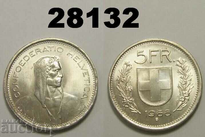 Ελβετία 5 Φράγκα 1968 UNC