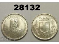 Швейцария 5 франка 1968 UNC