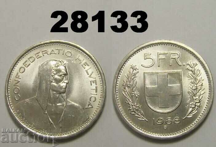 Ελβετία 5 Φράγκα 1968 UNC