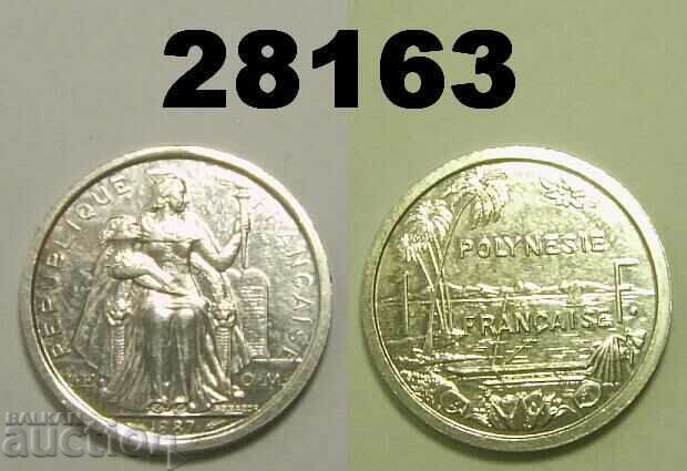 Polinezia 1 franc 1987