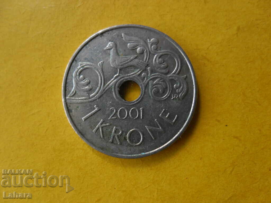 1 coroană 2001 Norvegia