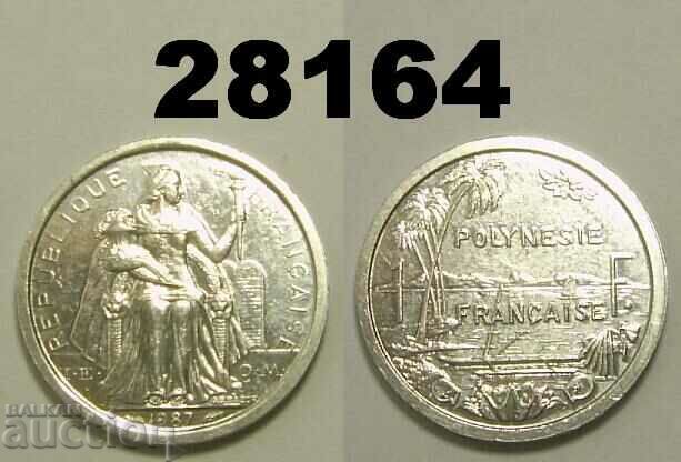Полинезия 1 франк 1987