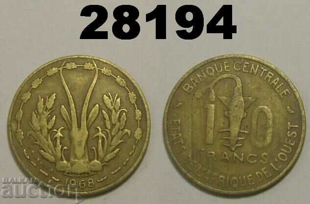 West Africa 10 francs 1968