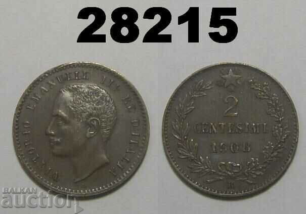Italy 2 centsimi 1908