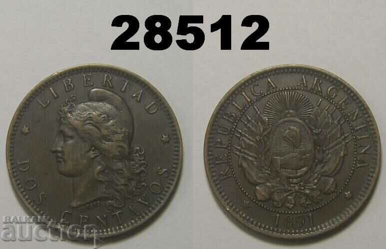 Аржентина 2 центавос 1891