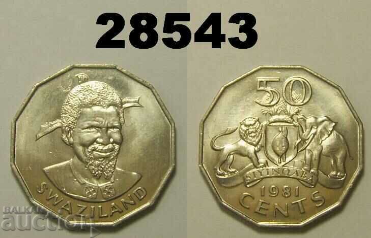 Swaziland 50 cents 1981