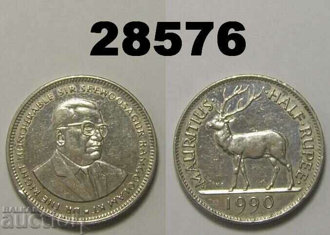 Mauritius 1/2 Rupee 1990