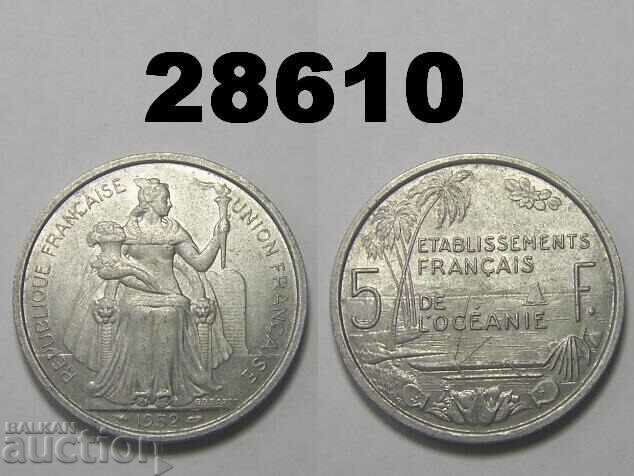 French Polynesia 5 francs 1952