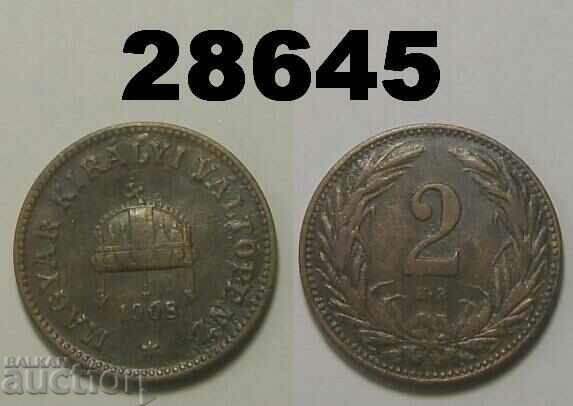 Hungary 2 fillers 1908
