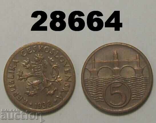 Czechoslovakia 5 Haler 1938