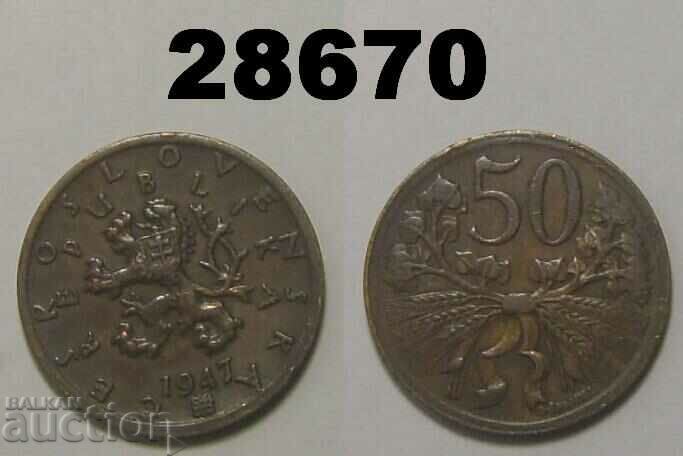 Czechoslovakia 50 Haler 1947