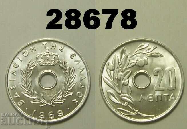 Grecia 20 Lepta 1969