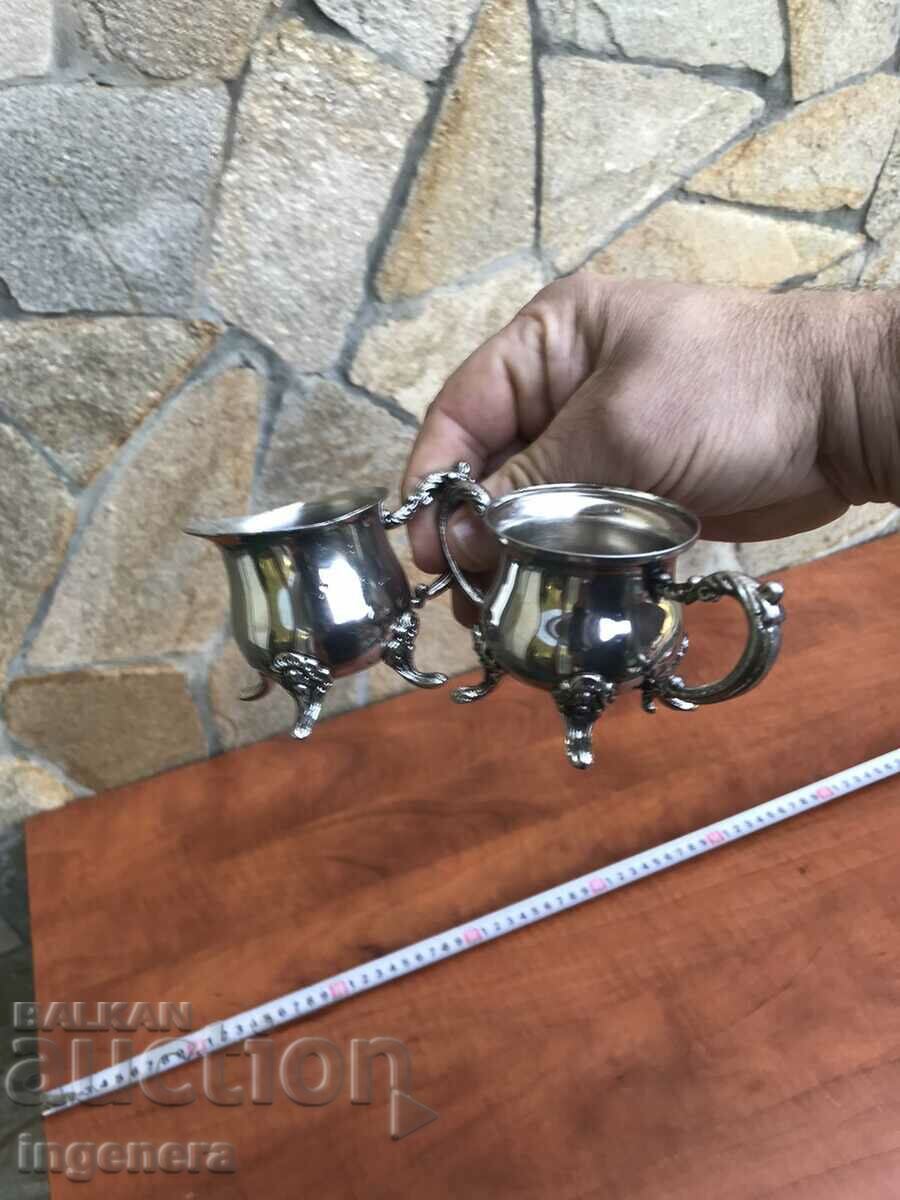 ЗАХАРНИЦА И СЪД ЗА МЛЯКО МЕТАЛ ПОСРЕБРЕНИ - 5 ЗАХАРНИЦА И СЪД ЗА МЛЯКО МЕТАЛ ПОСРЕБРЕНИ - 5