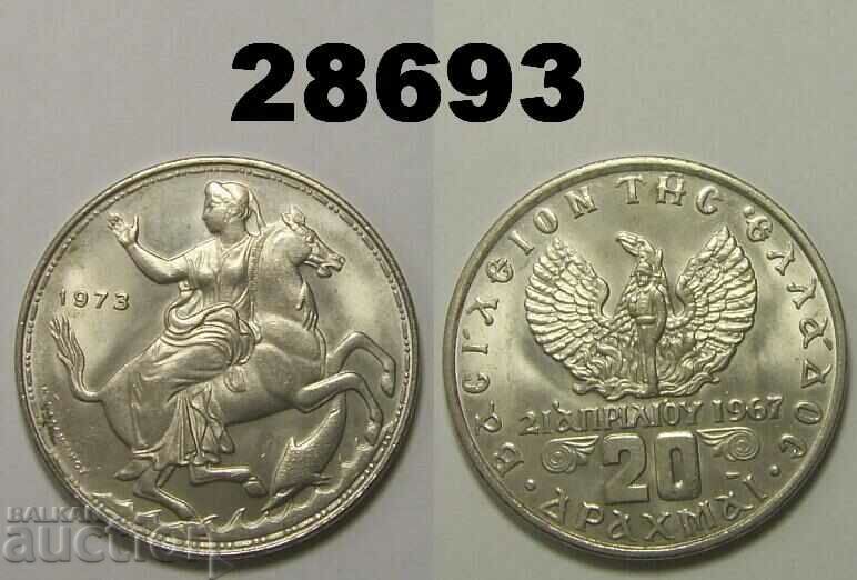 Greece 20 drachmas 1973 Excellent