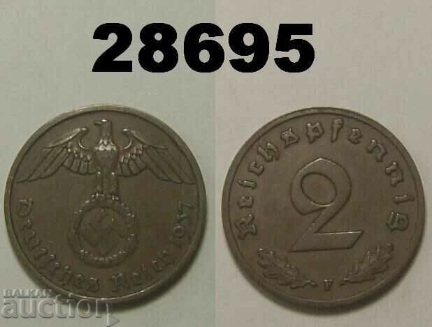 Germany 2 Pfennig 1937 F Swastika