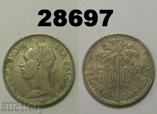 Congo Belgian 50 de cenți 1926