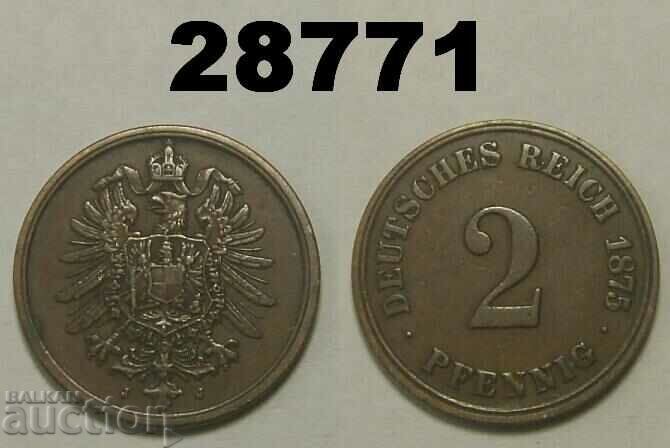 Германия 2 пфенига 1875 J