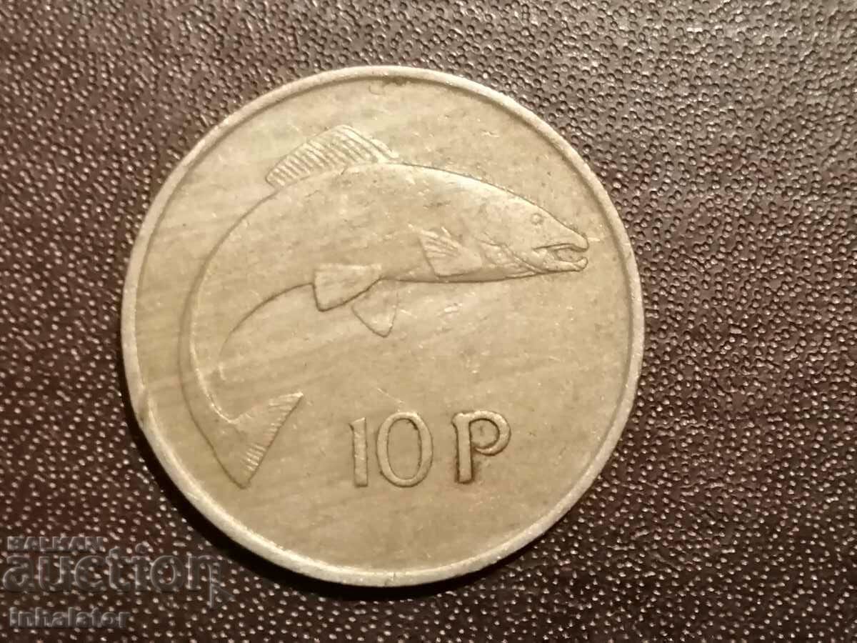 Eire 10 pence 1975 Pește