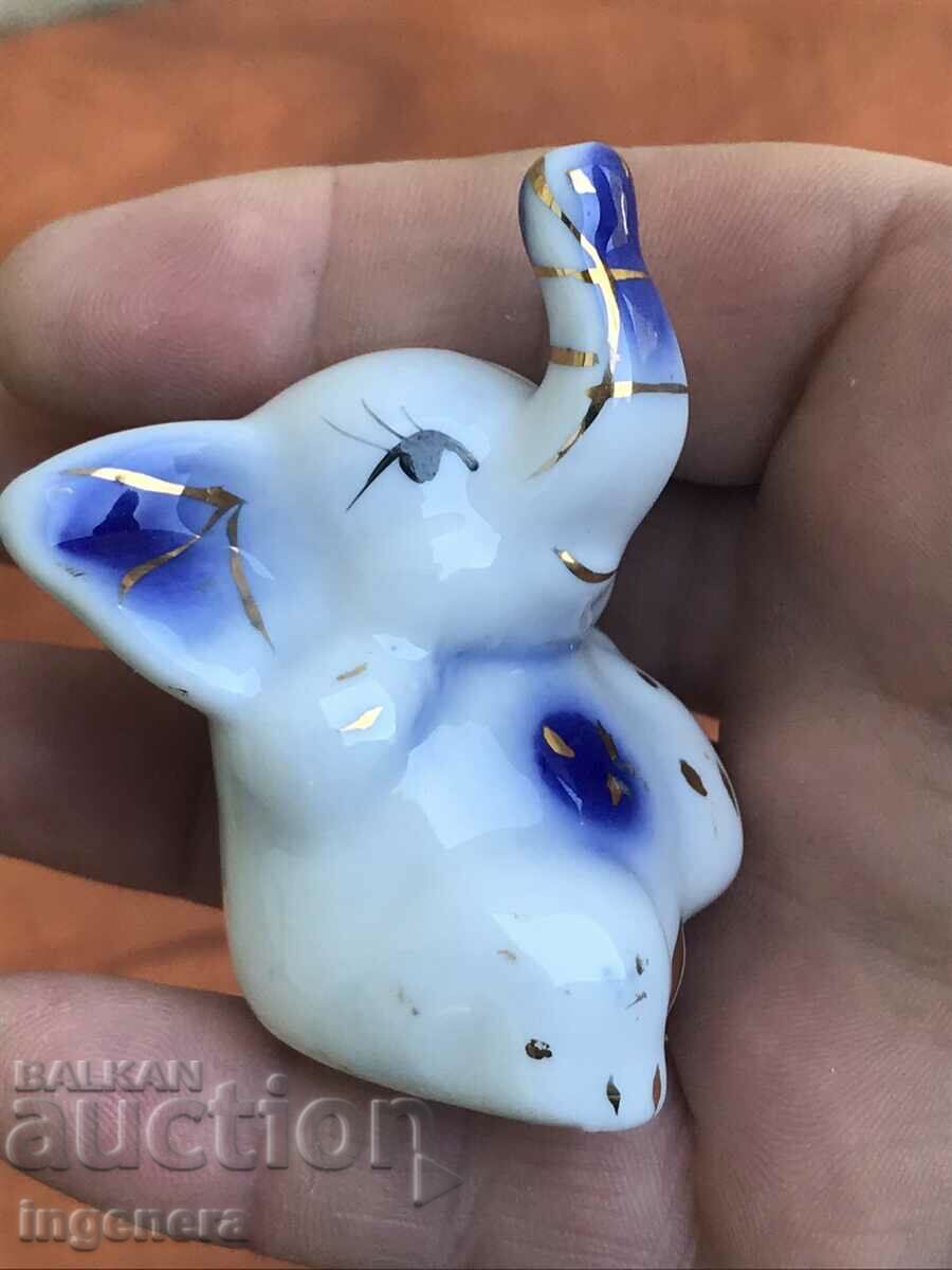 PORCELAIN FIGURE GILT ELEPHANT - 5 PORCELAIN FIGURE GILT ELEPHANT - 5