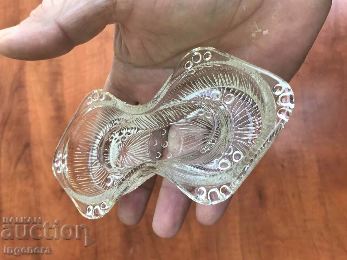 SALT GLASS THICK EMBOSSED ANTIQUE - 5 SALT GLASS THICK EMBOSSED ANTIQUE - 5