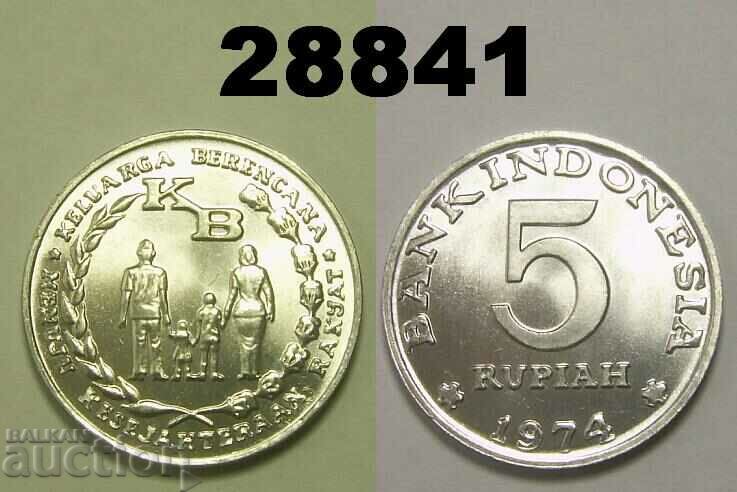 Indonezia 5 rupii 1974