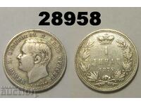 Serbia 1 dinar 1875 silver