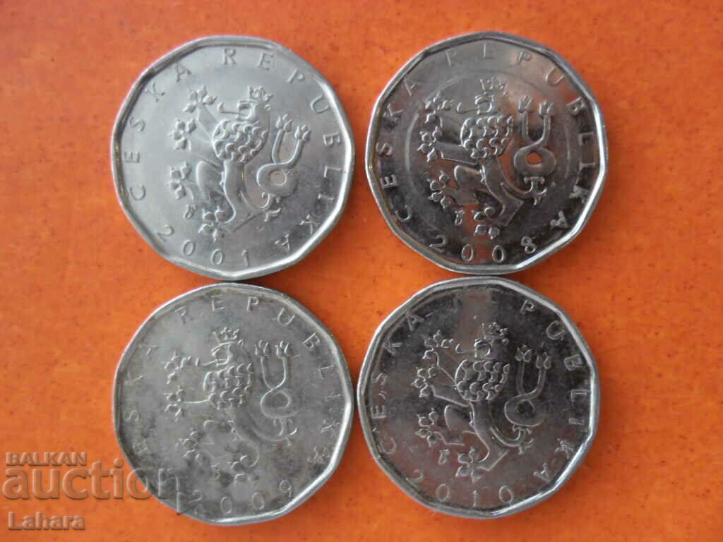 2 kroner 2001, 2008, 2009 and 2010 Czech Republic