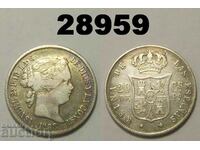 Philippines 20 centimos 1868 silver