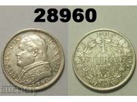 Vatican 1 Lira 1869 Argint Vatican