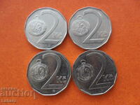 2 kroner 1993 , 1995 , 1996 , 1997 Czech Republic