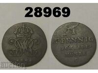 Hanovra 1 pfennig 1831 C Germania
