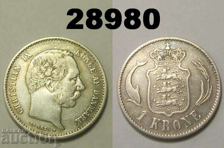 Denmark 1 kroner 1875 silver