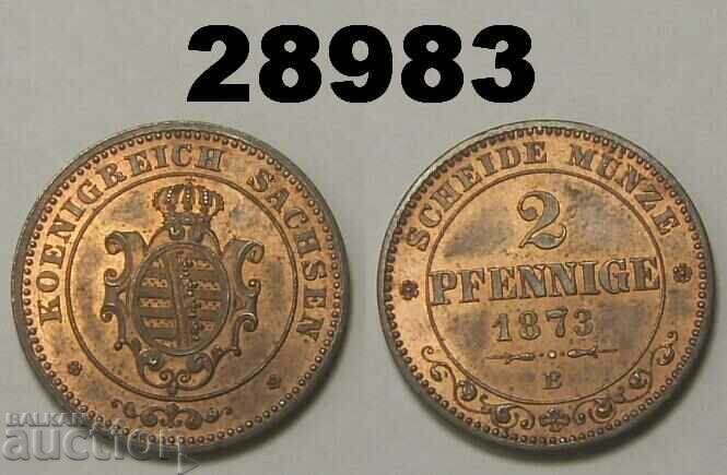 Saxonia 2 Pfennig 1873 B UNC ! Germania