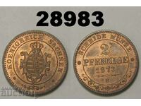 Саксония 2 пфенига 1873 B UNC ! Германия