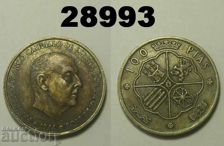 Spain 100 pesetas 1966 (66) silver