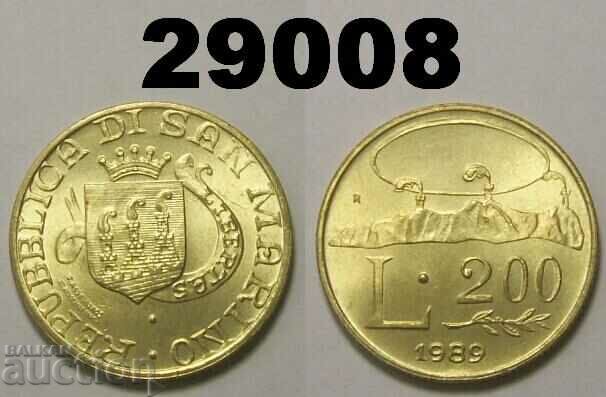 San Marino 200 lira 1989